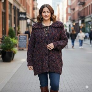 525 America Half Button Pullover Sweater Oversized Ragland Sleeves Womens Sz XL